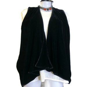 Coldwater Women 100 silk Velvet waterfall sleeveless jacket/vest sz 4